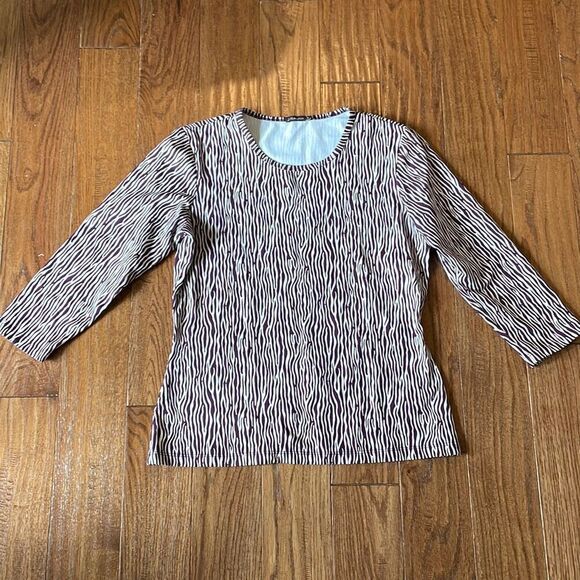 J.McLaughlin signature tee zebra purple print small - Picture 2 of 8